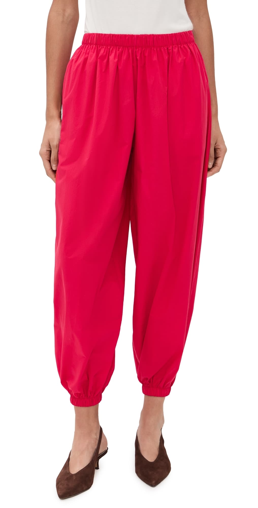 LE BOP Andi Oversized Poplin Balloon Pants Red