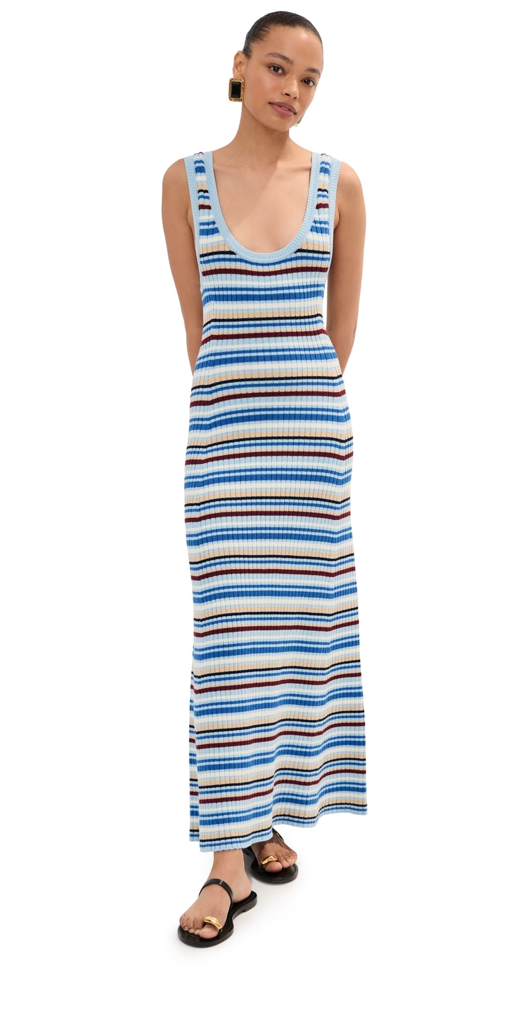 LE BOP Teller Dress Sky Multi Stripe