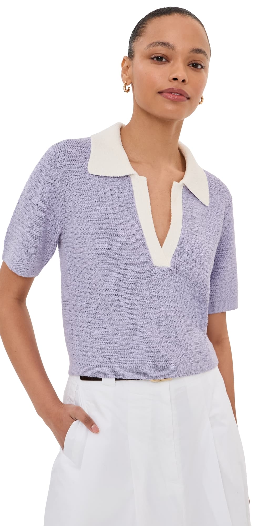 LE BOP Lia Crop Polo Lavender Multi