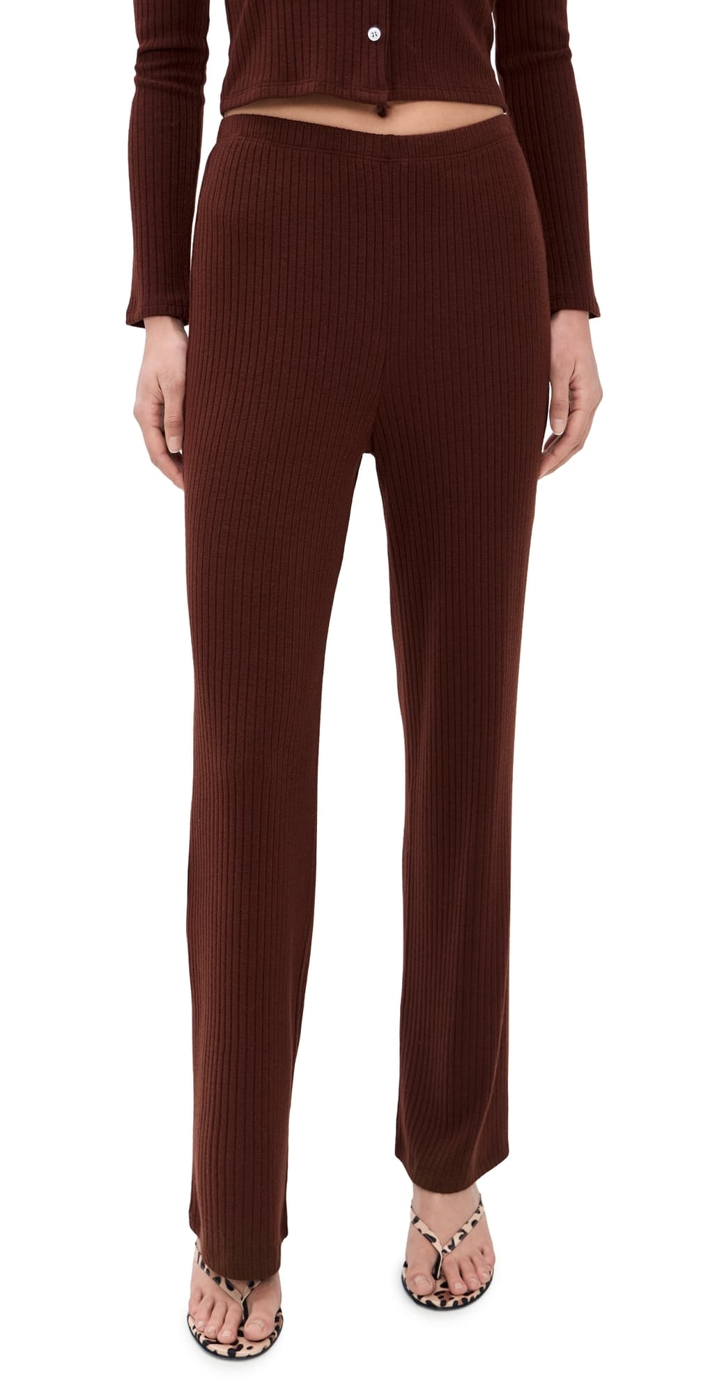 LE BOP Mia Ribbed Pants Chocolate