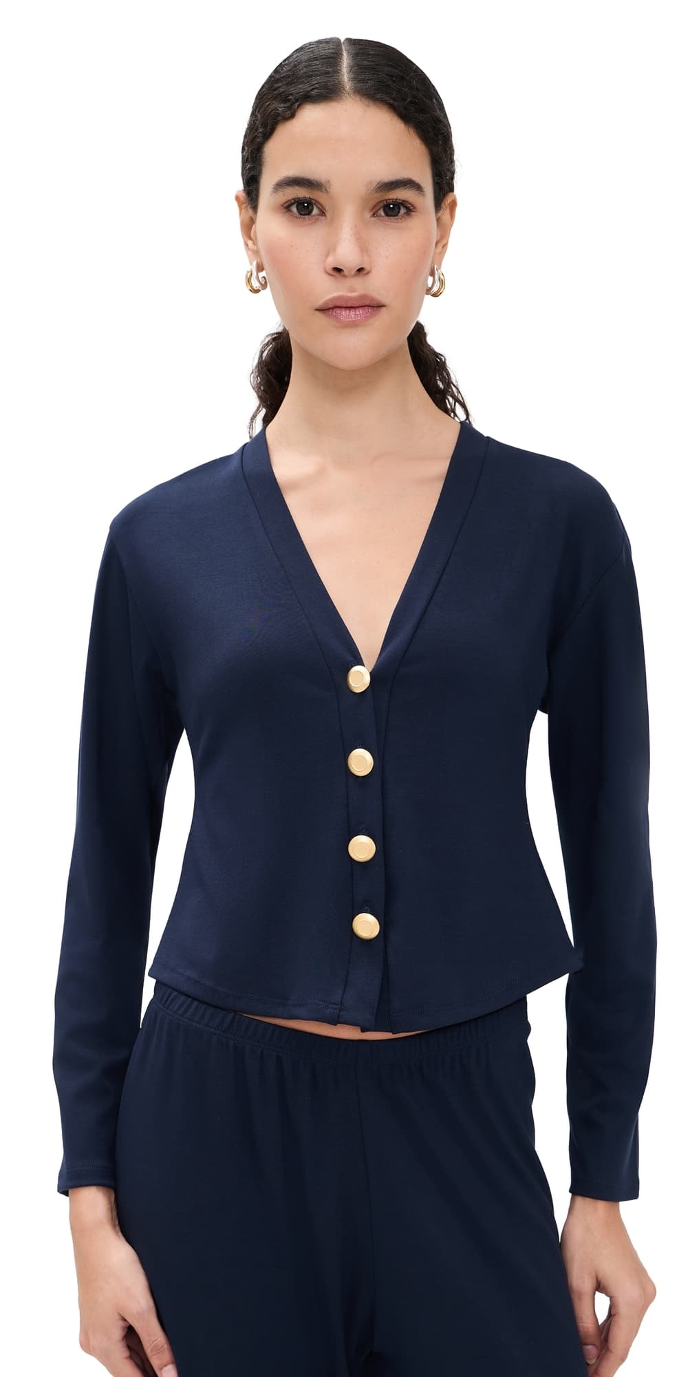 LE BOP Mary Kate Ponte Cardigan Navy