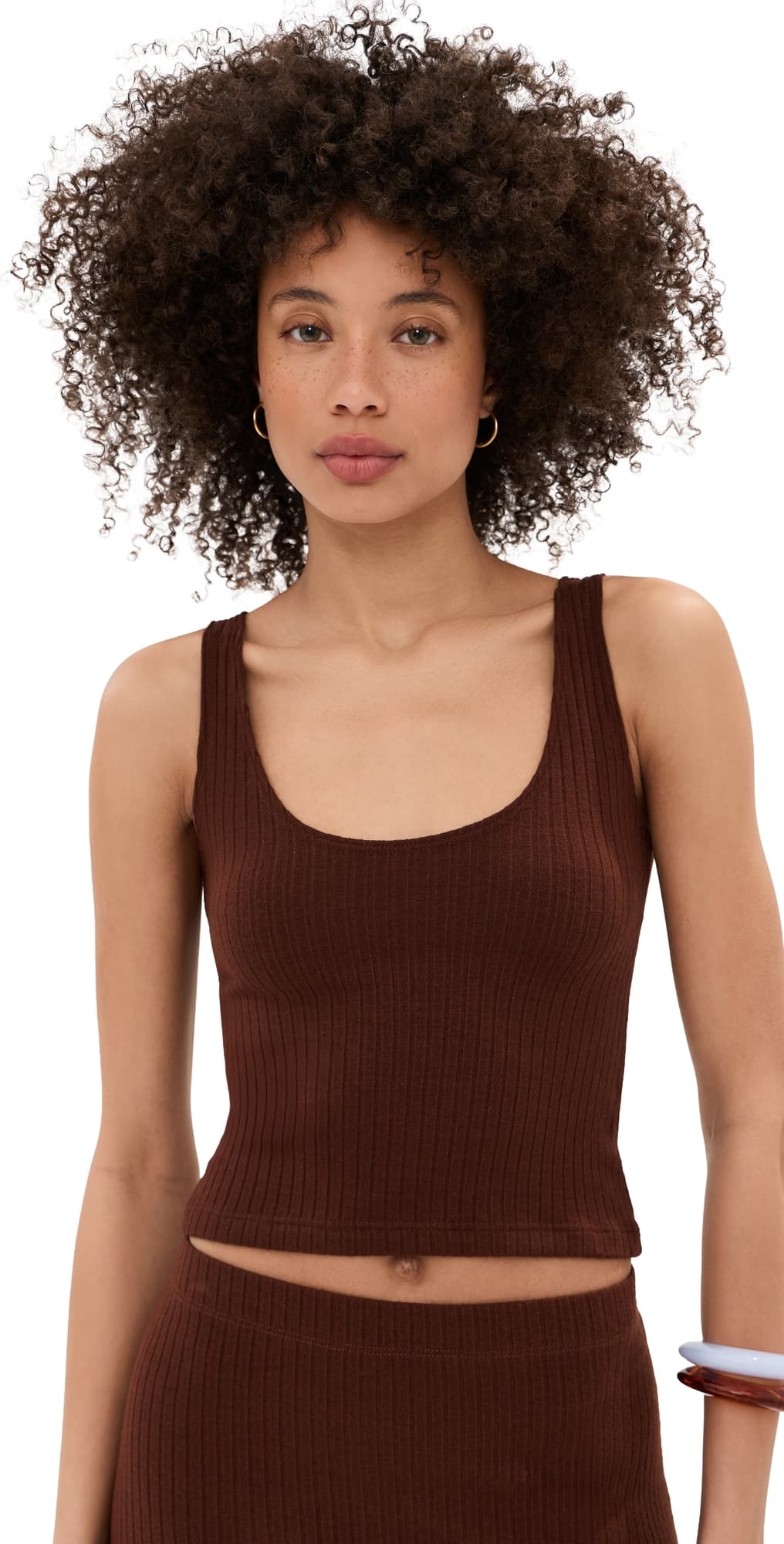 LE BOP Louise Cropped Tank Chocolate