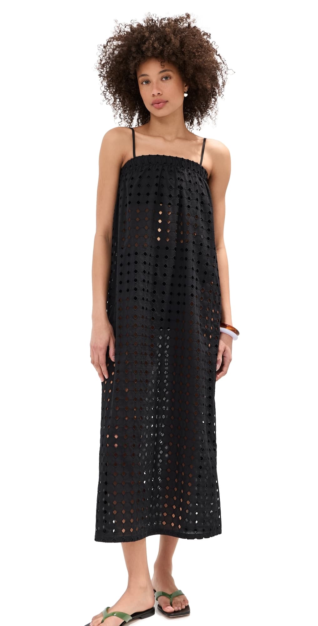 LE BOP Camille Maxi Dress Black Eyelet
