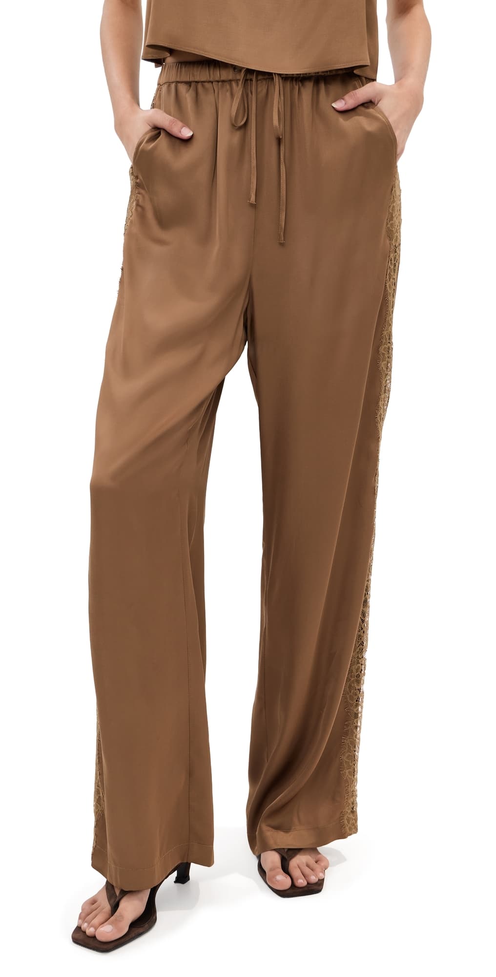 LE BOP Lauren Satin Pants Hazelnut