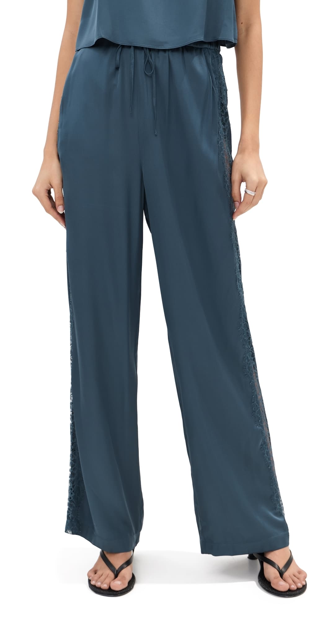 LE BOP Lauren Satin Pants Navy
