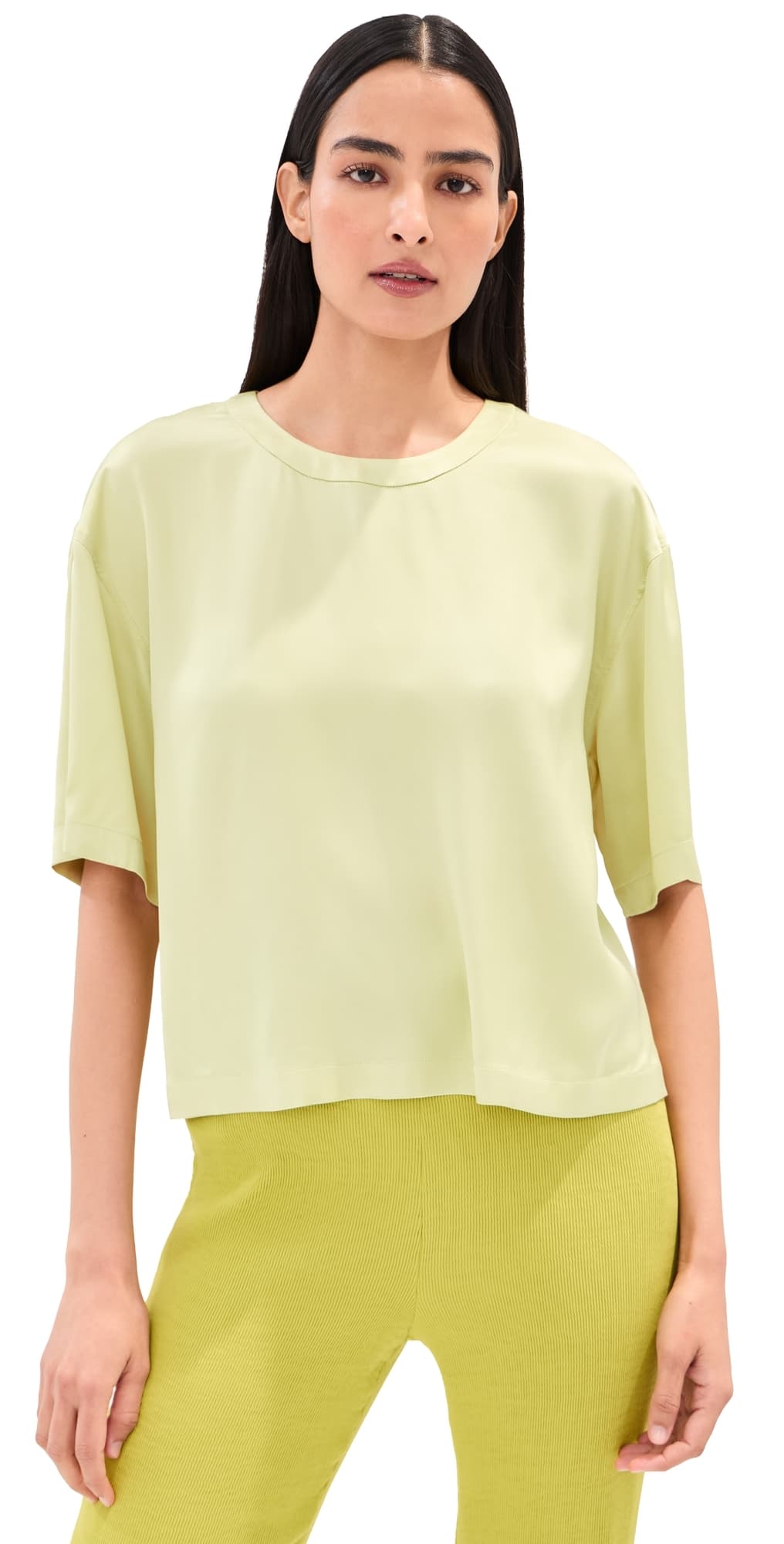 LE BOP Chandler Satin Tee Honeydew