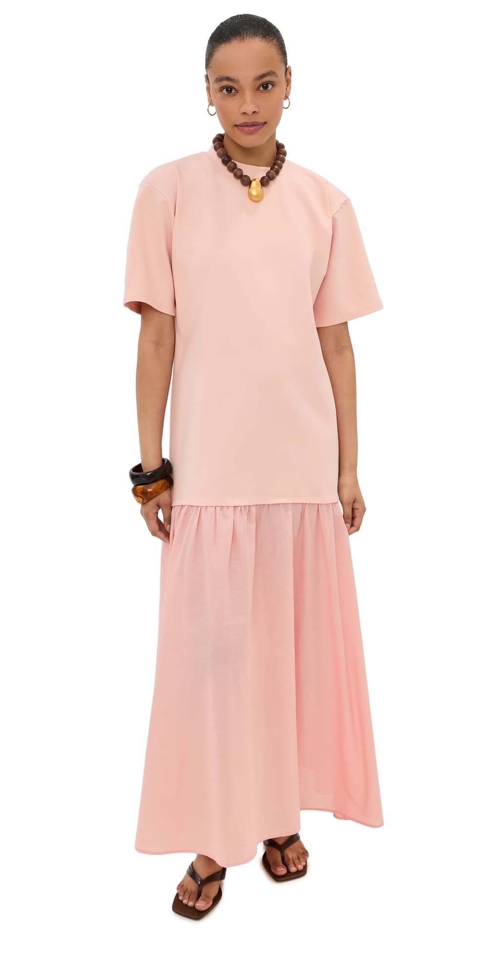 LE BOP Camden Maxi Dress Pale Pink