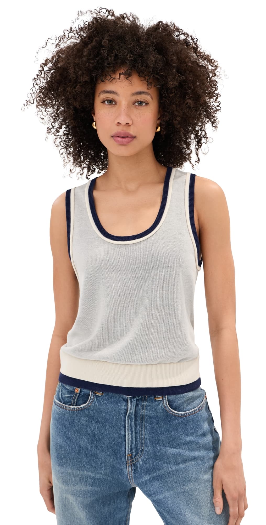 LE BOP Rina Tank Top White/Midnight