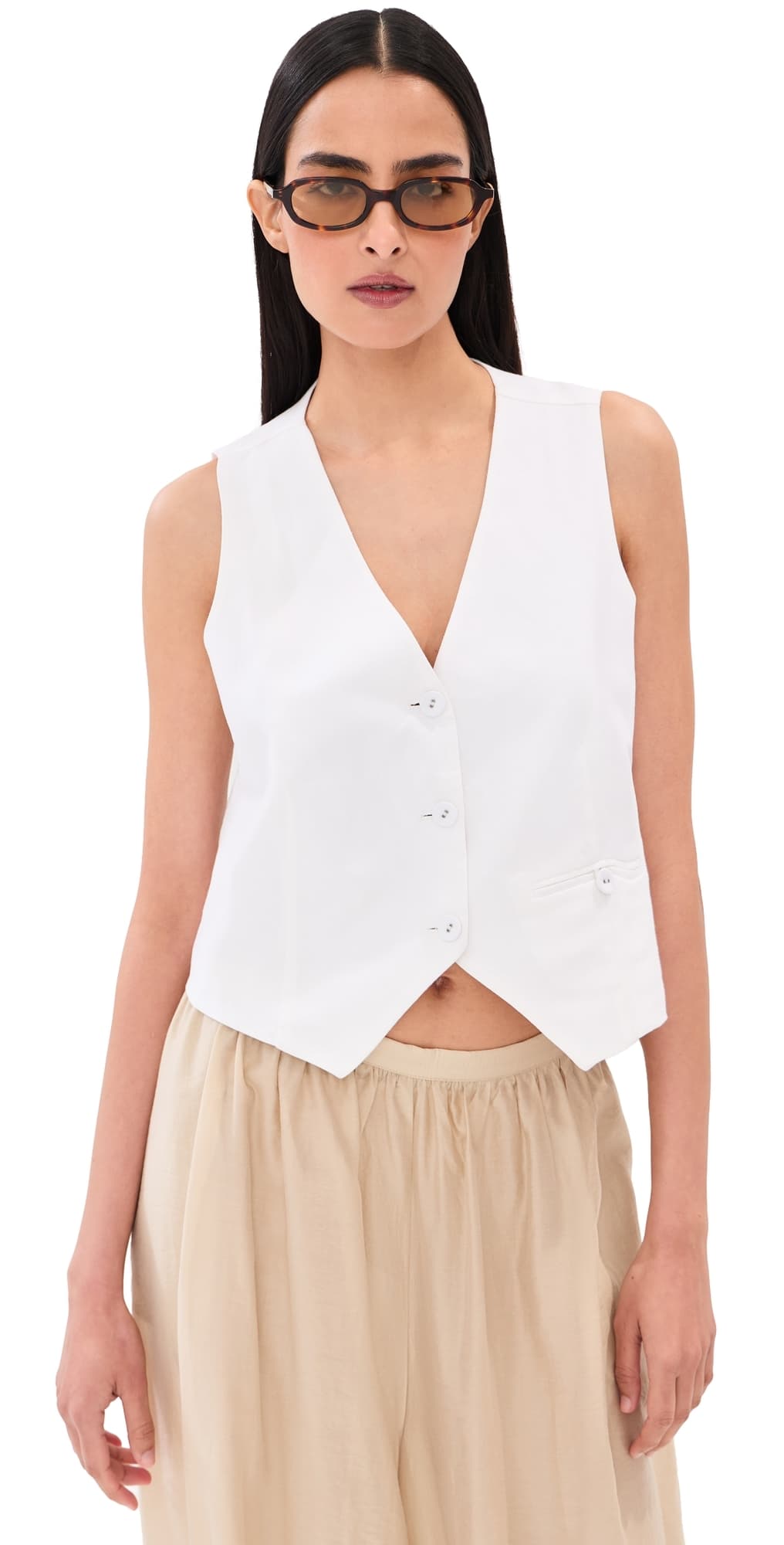 LE BOP Simone Vest White