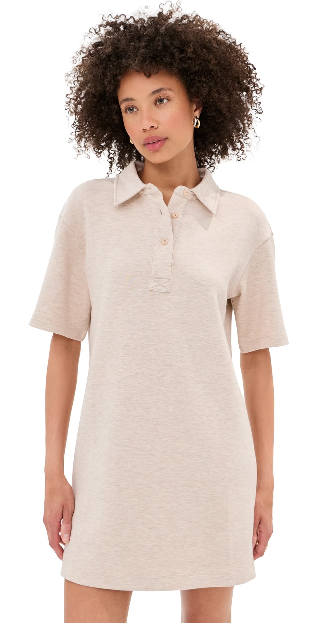 LE BOP Solene Polo Mini Dress Heathered Oat