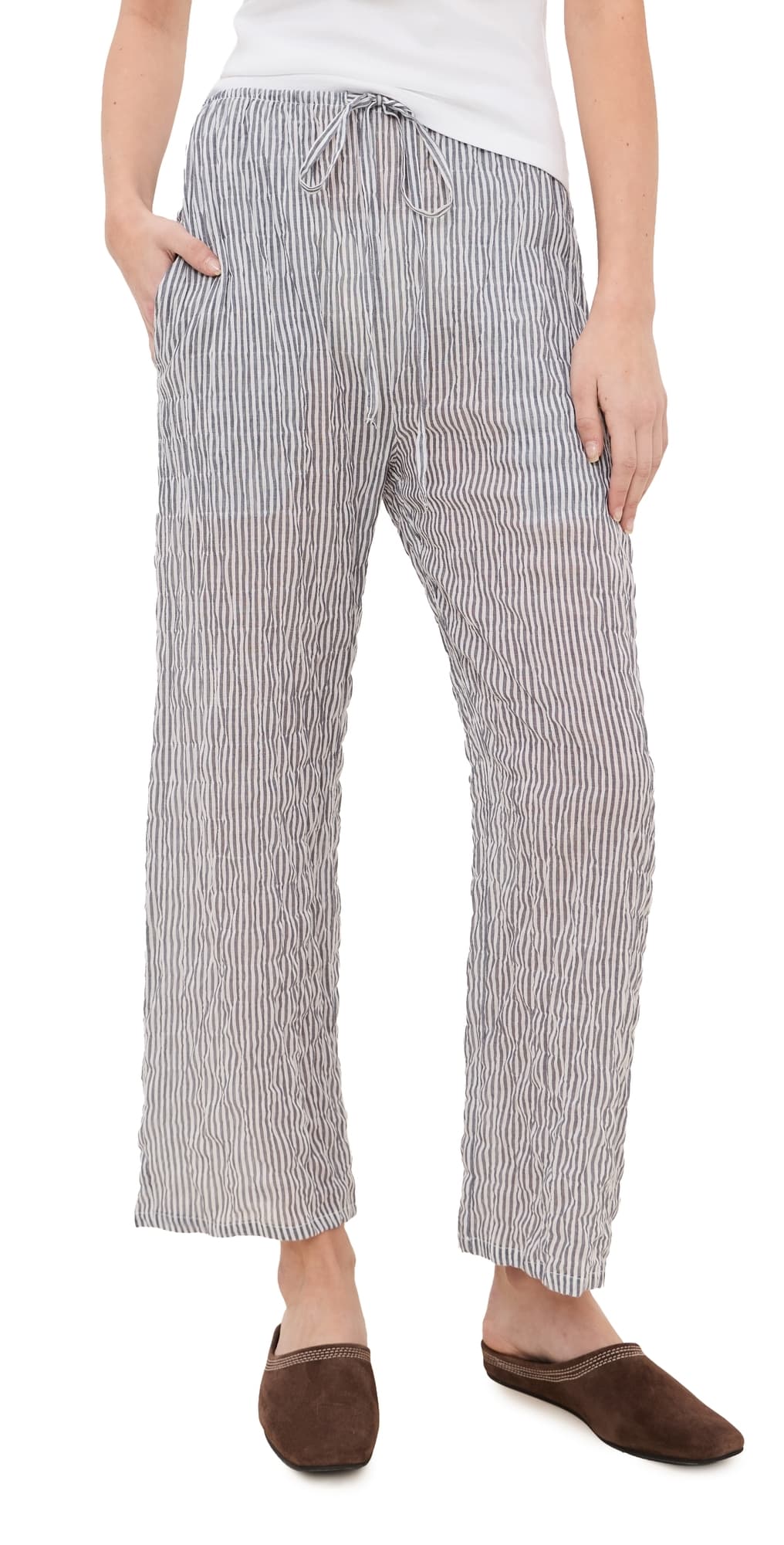 LE BOP x Mally K. Goldman Arden Stripe Pants Charcoal/White