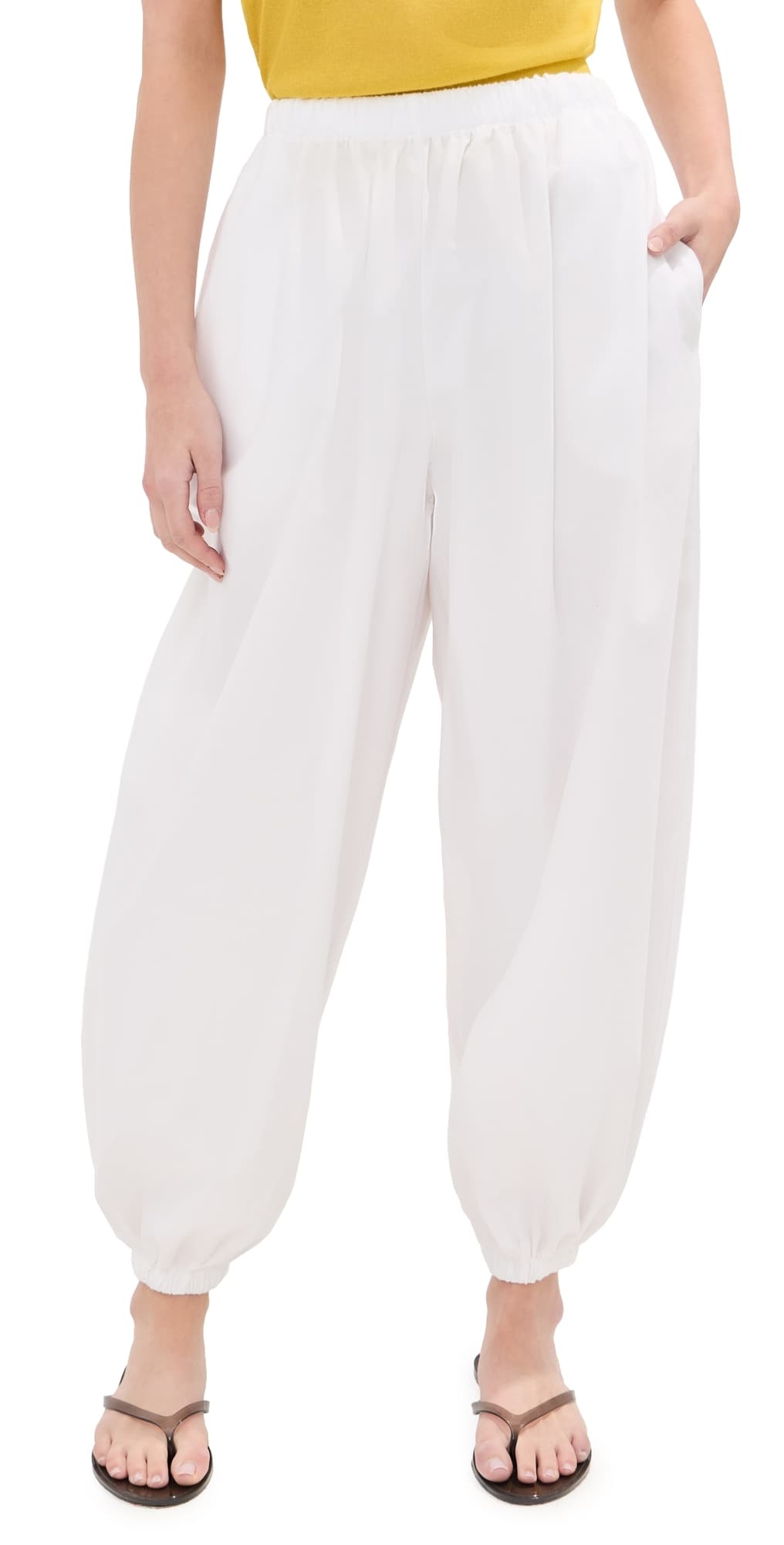 LE BOP Andi Oversized Poplin Balloon Pants White