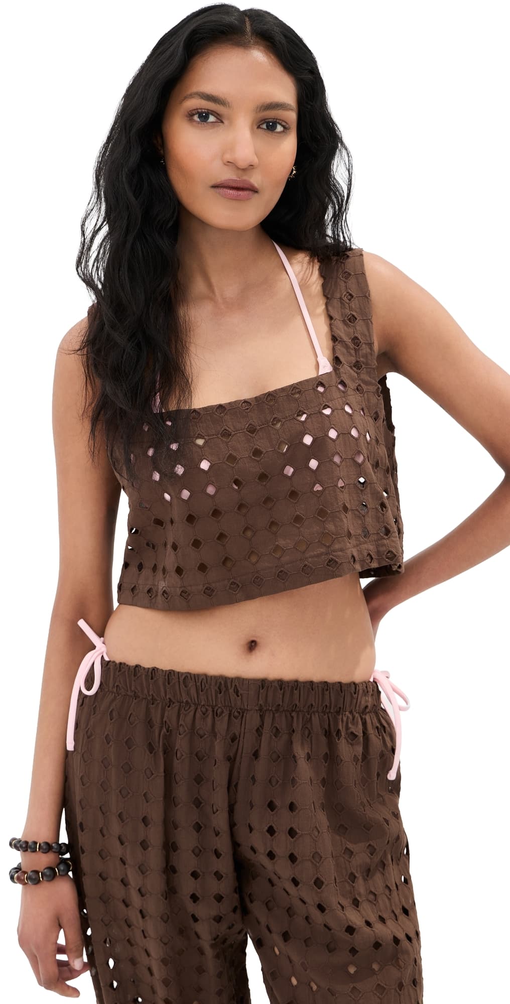 LE BOP Desiree Cropped Tank Shaved Chocolate