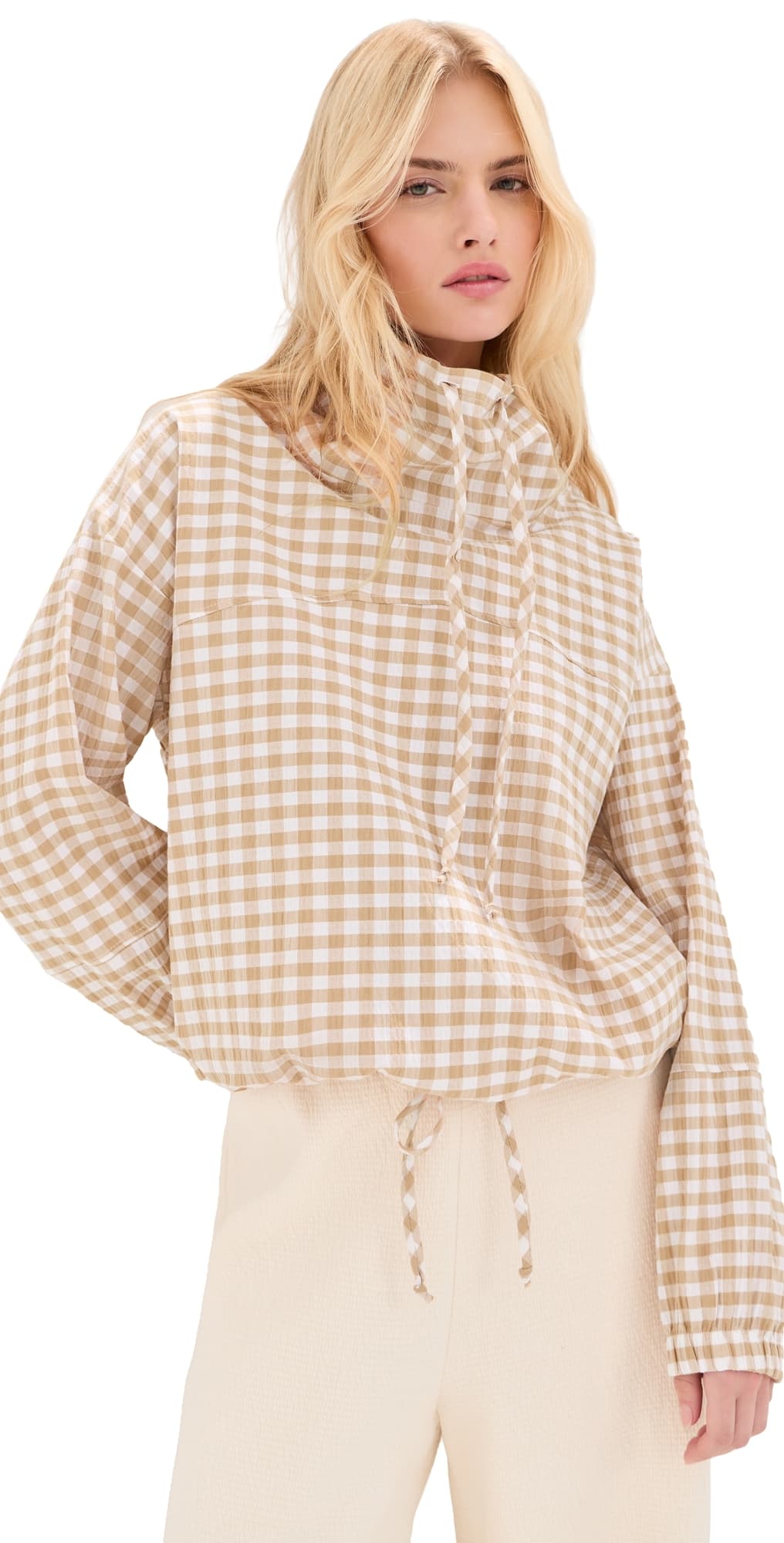 LE BOP Carson Anorak Khaki Check