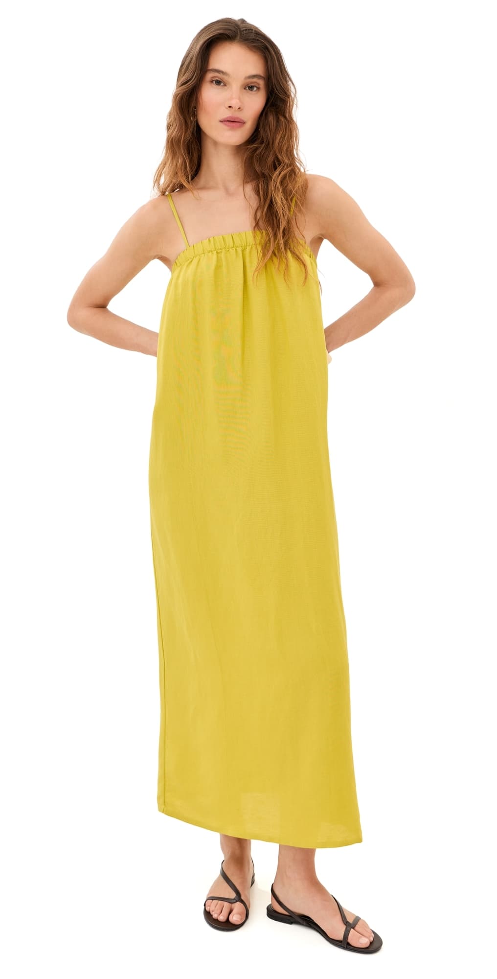 LE BOP Camille Maxi Dress Warm Olive