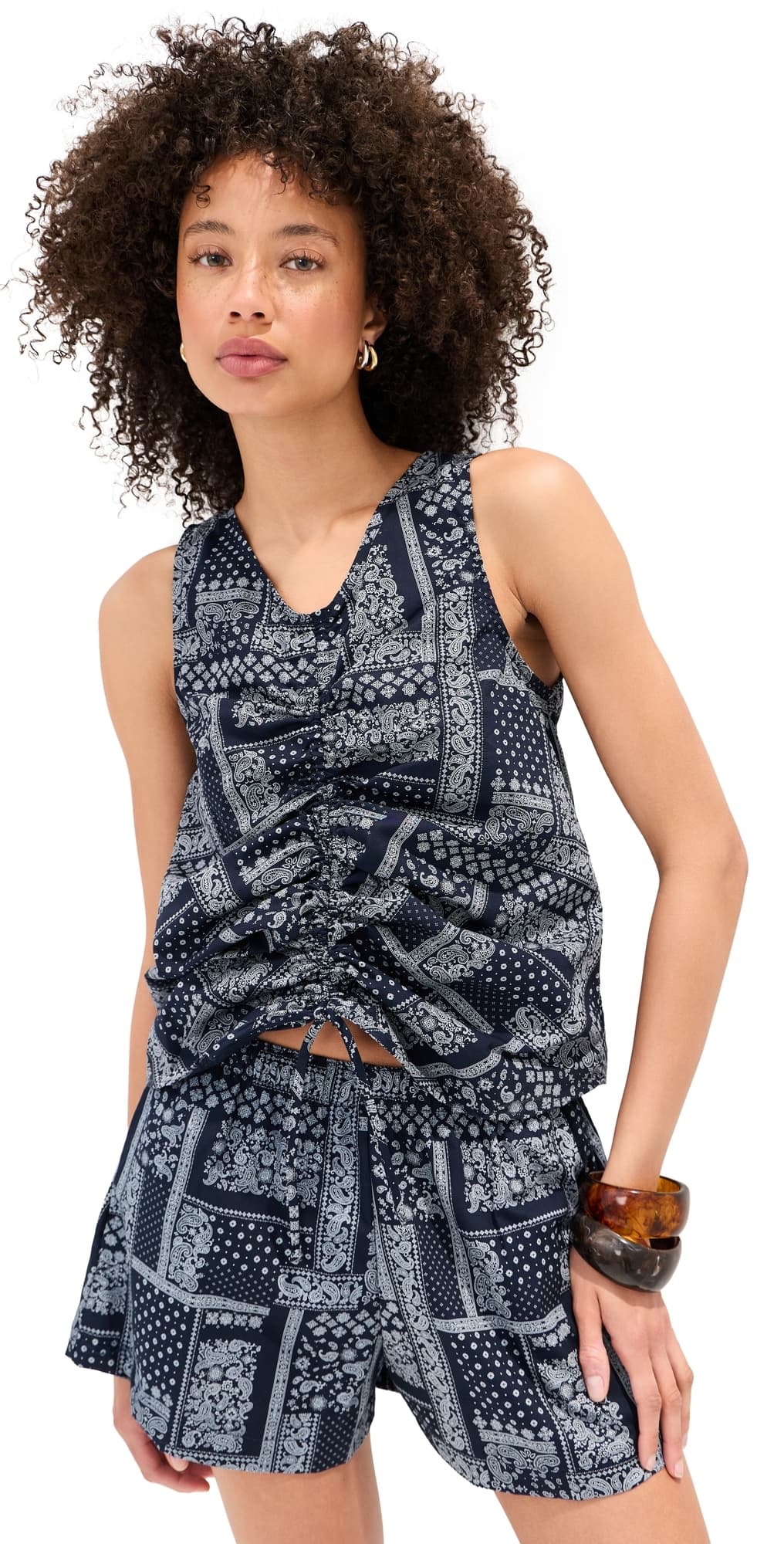 LE BOP Fallon Sleevless Top Navy/White