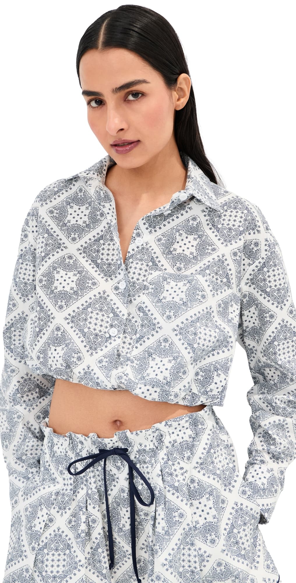 LE BOP Wylie Button Down Shirt White/Navy