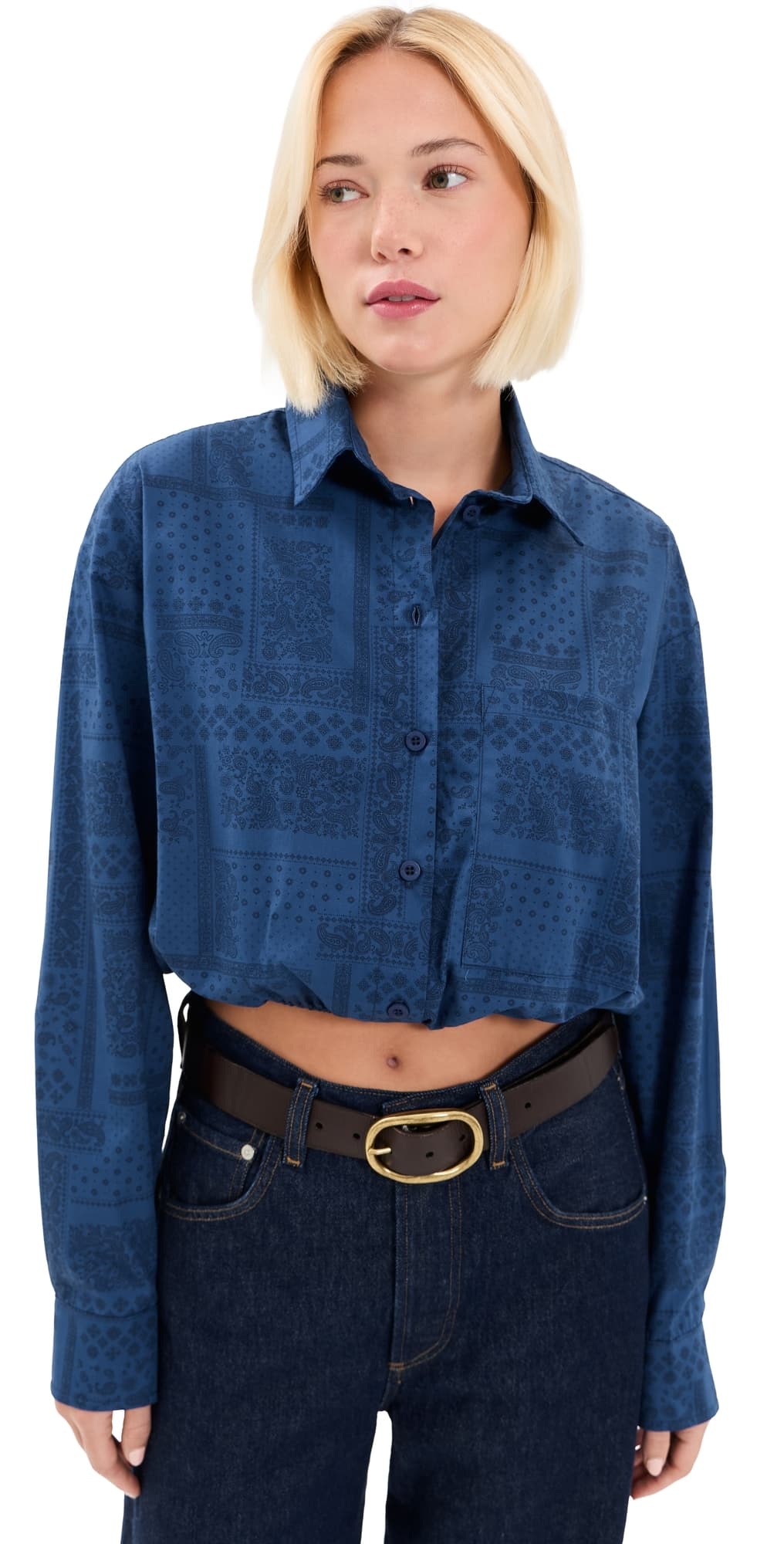 LE BOP Wylie Button Down Shirt Denim/Navy