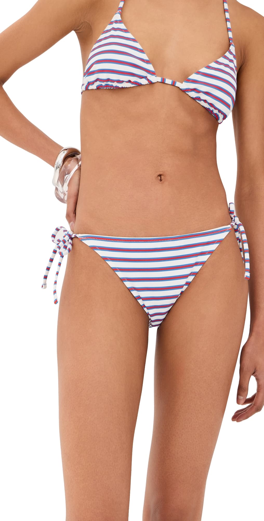 LE BOP Side Tie Bikini Bottoms Varigated Stripe