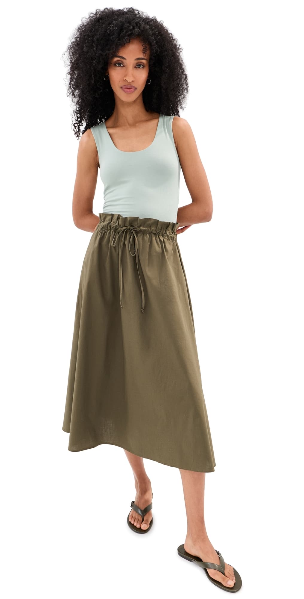 LE BOP Alexia Midi Dress Sage/Olive