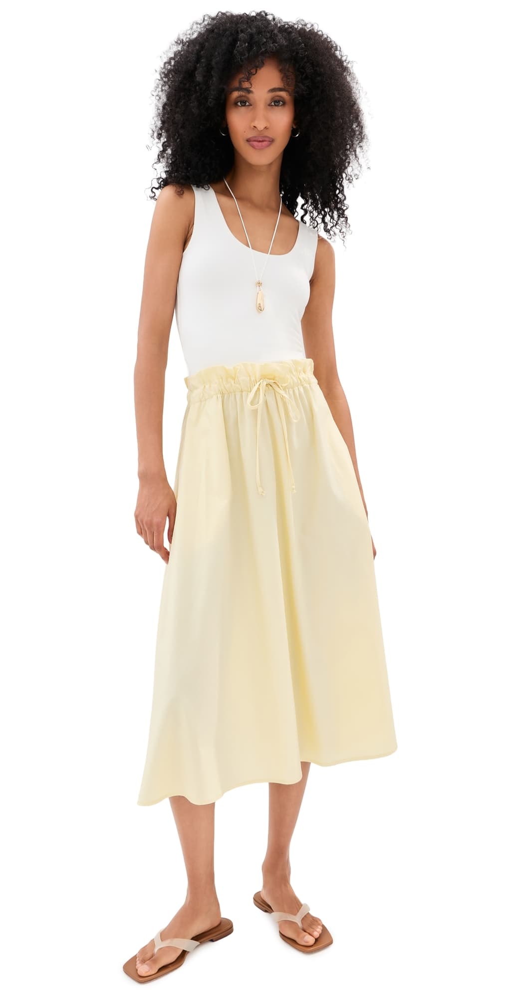 LE BOP Alexia Midi Dress Ivory/Butter