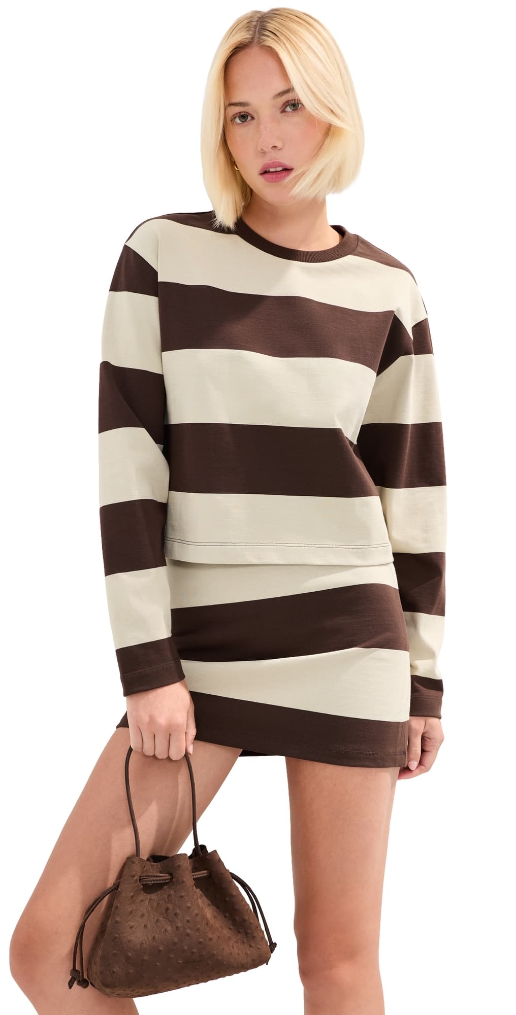 LE BOP Danica Crop Top Chocolate/Beige
