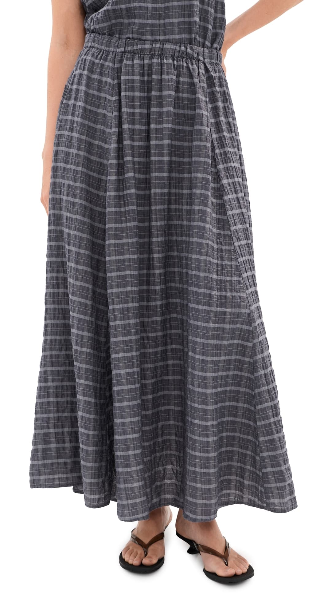 LE BOP Martha Checked Skirt Charcoal