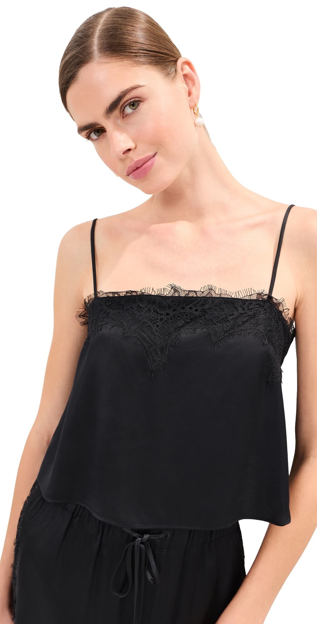 LE BOP Sienna Satin Top Black