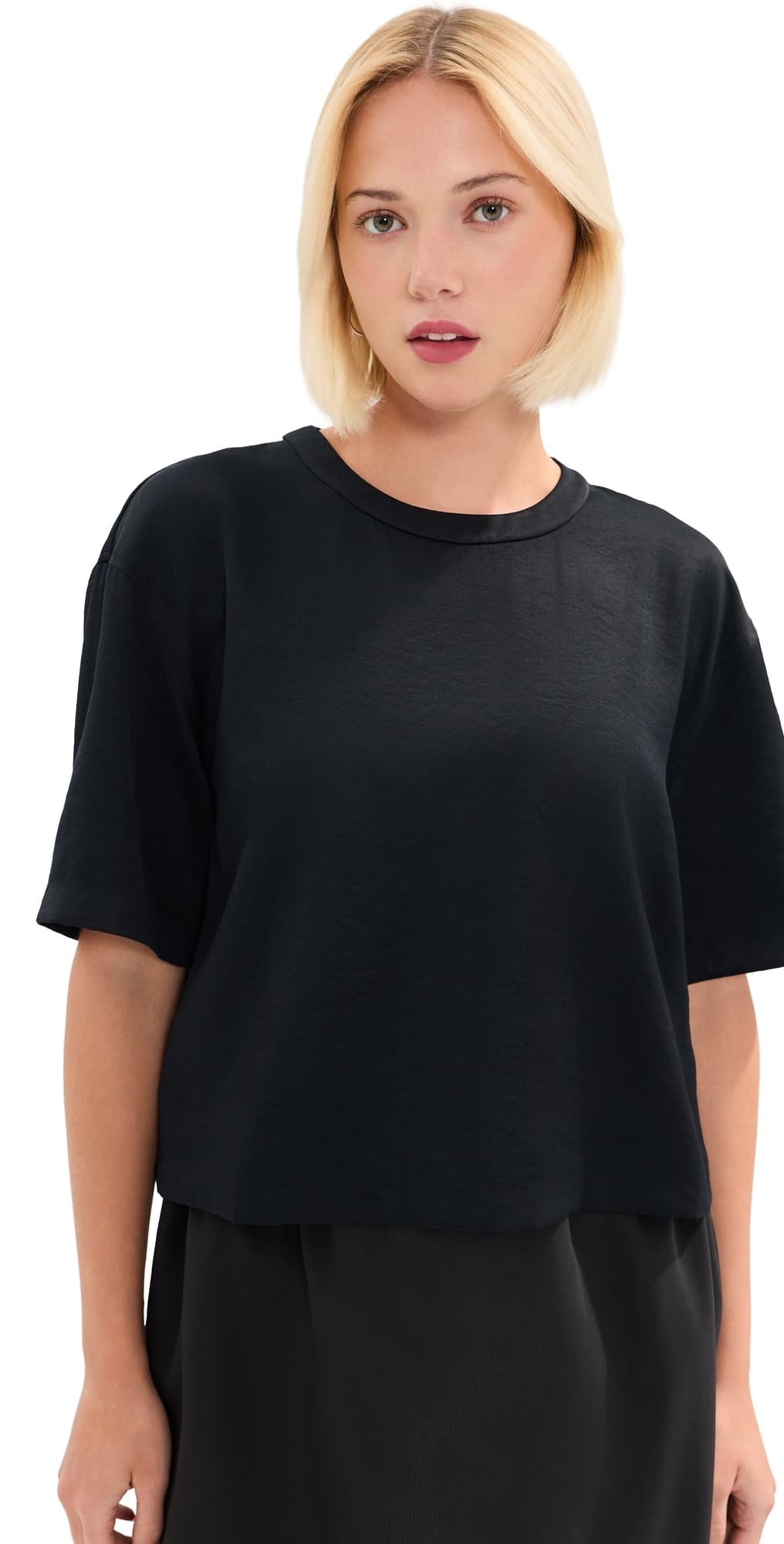 LE BOP Chandler Satin Tee Black