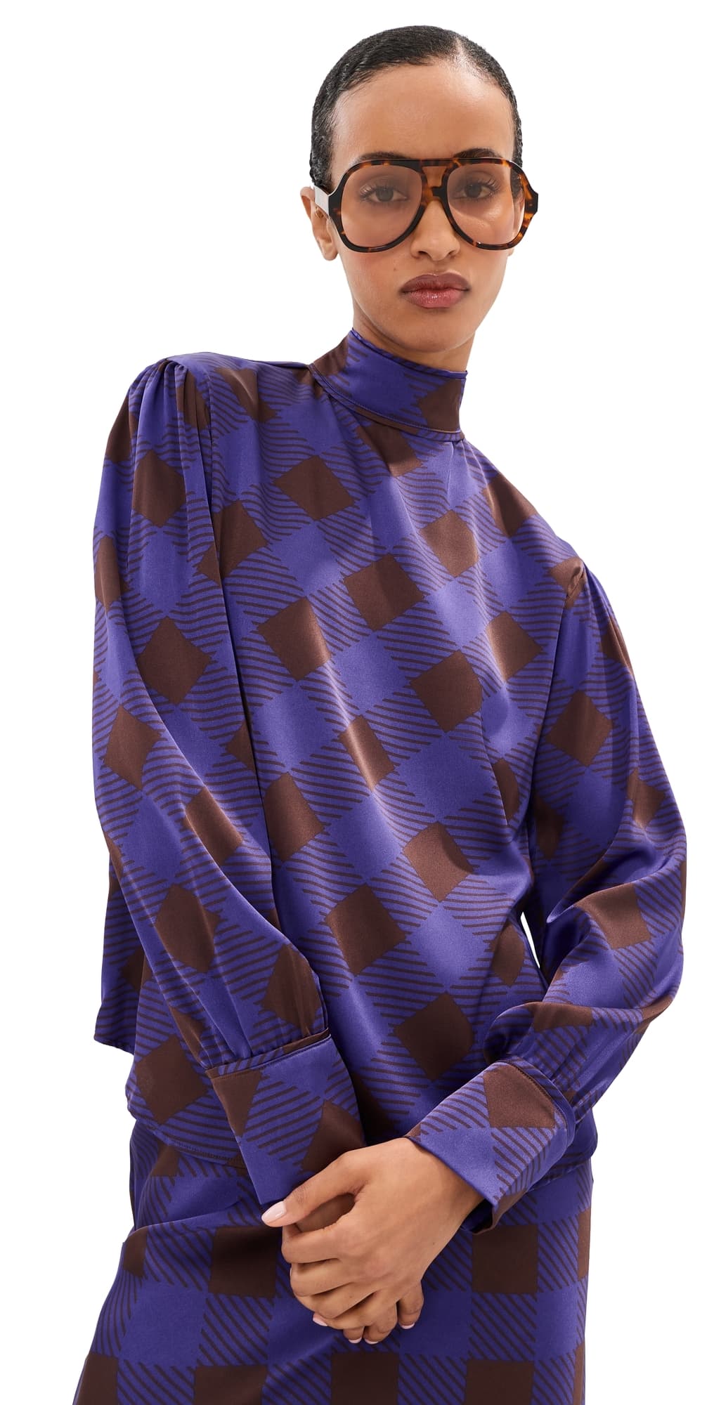 LE BOP Zaza Blouse Deep Iris/Brown