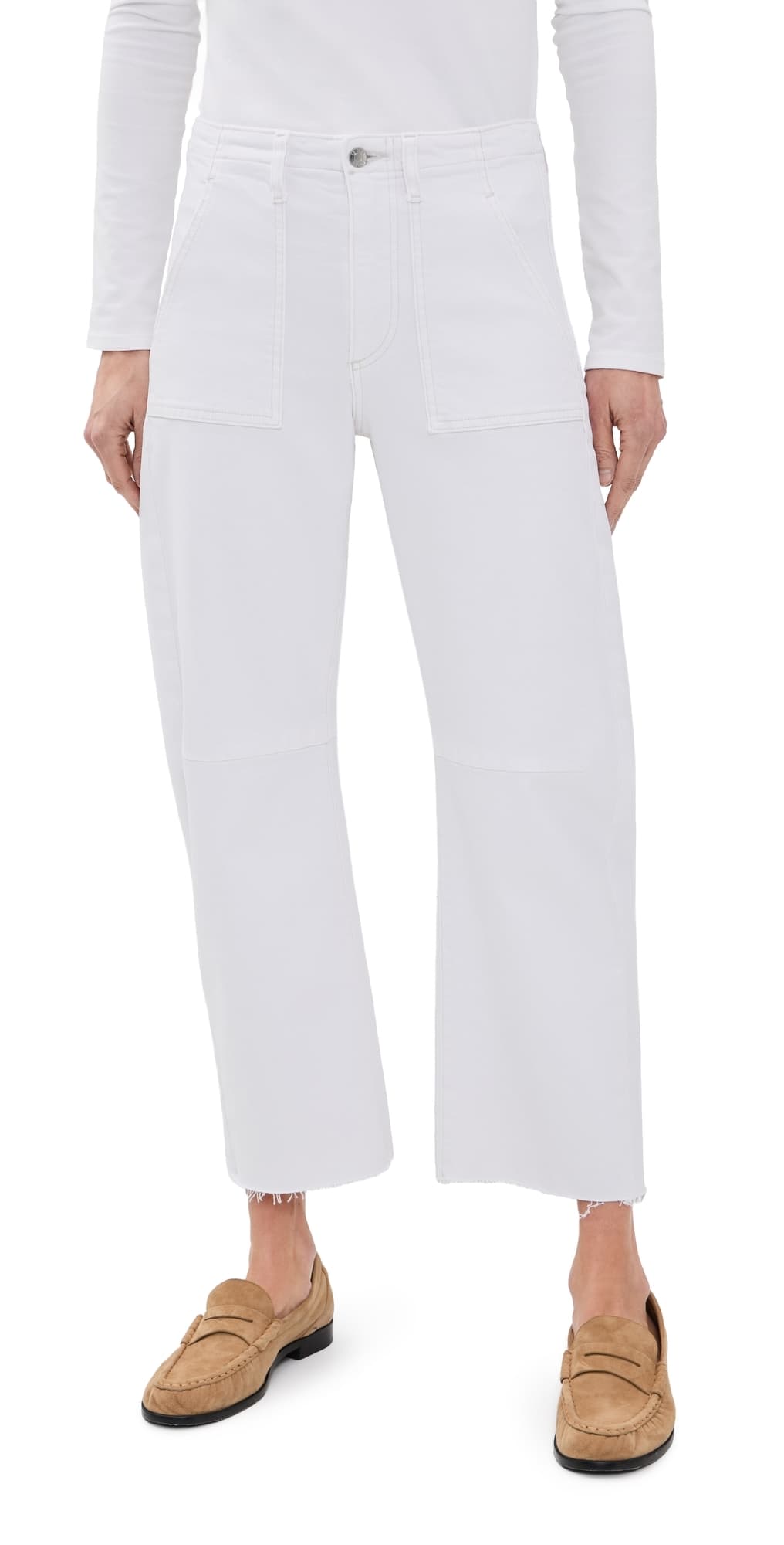 LE JEAN Petite Utility Jeans White