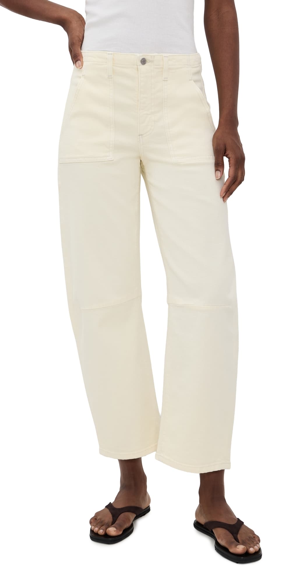 LE JEAN Utility Soft Barrel Jeans Lemon Yellow