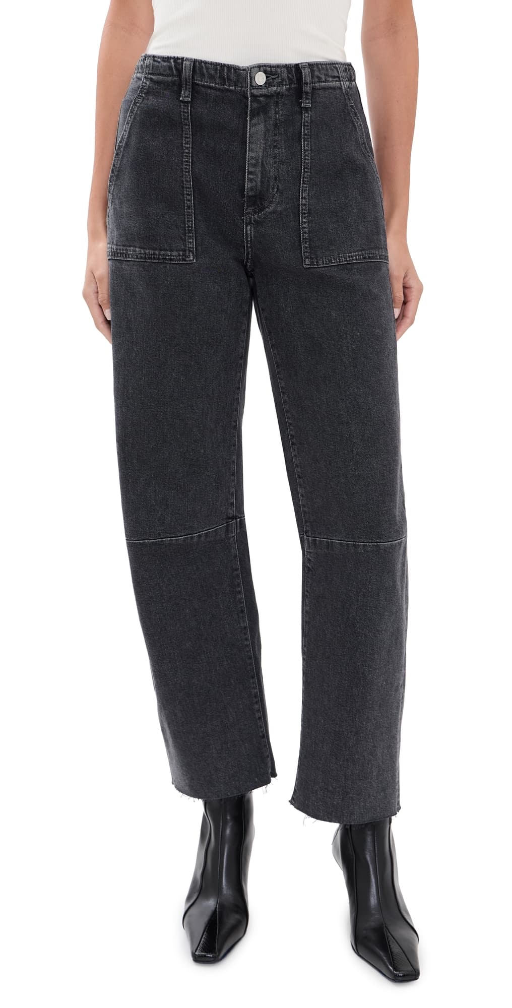 LE JEAN Utility Soft Barrel Jeans Fade to Black