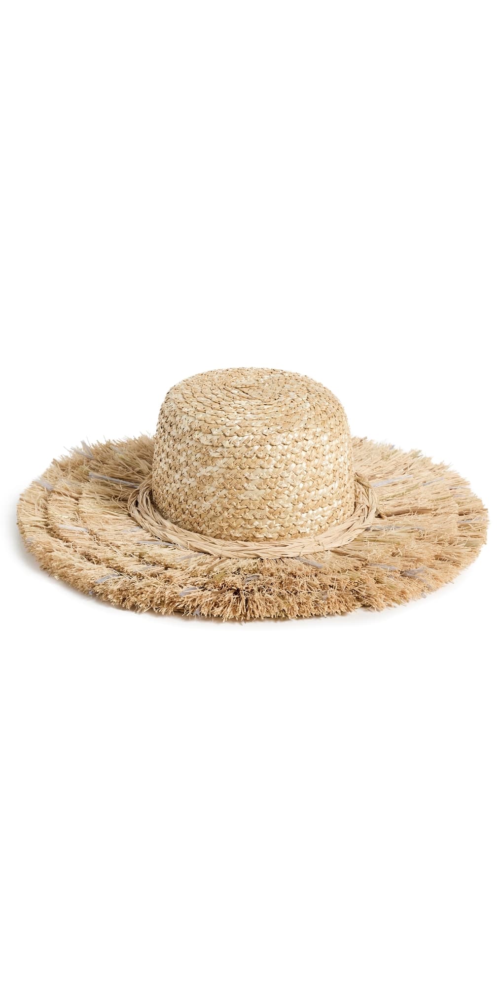 Lele Sadoughi Fringe Straw Hat Metallic