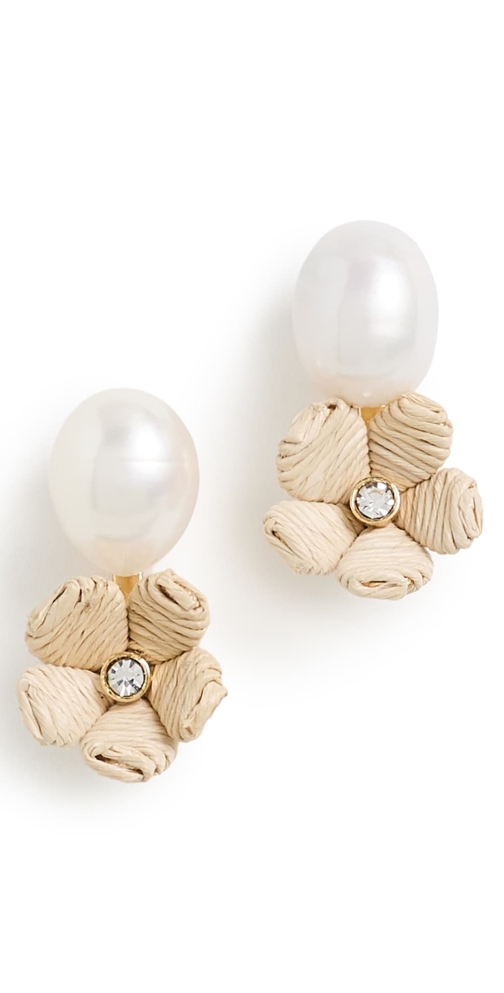 Lele Sadoughi Floral Double Drop Stud Earrings Natural