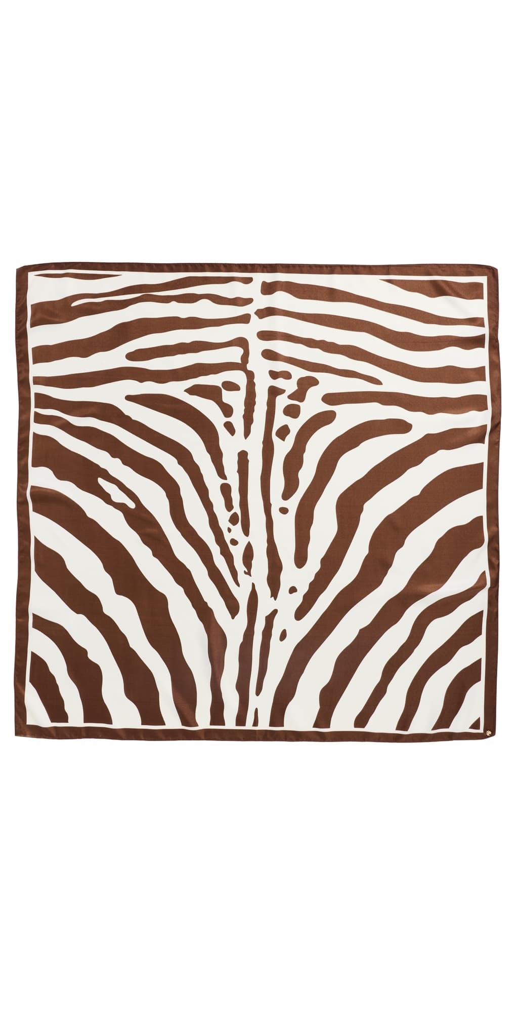 Lele Sadoughi Oversized Zebra Square Satin Scarf Walnut · One Size