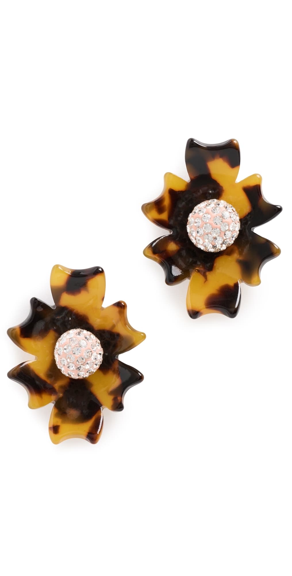 Lele Sadoughi Crystal Button Earrings Tortoise