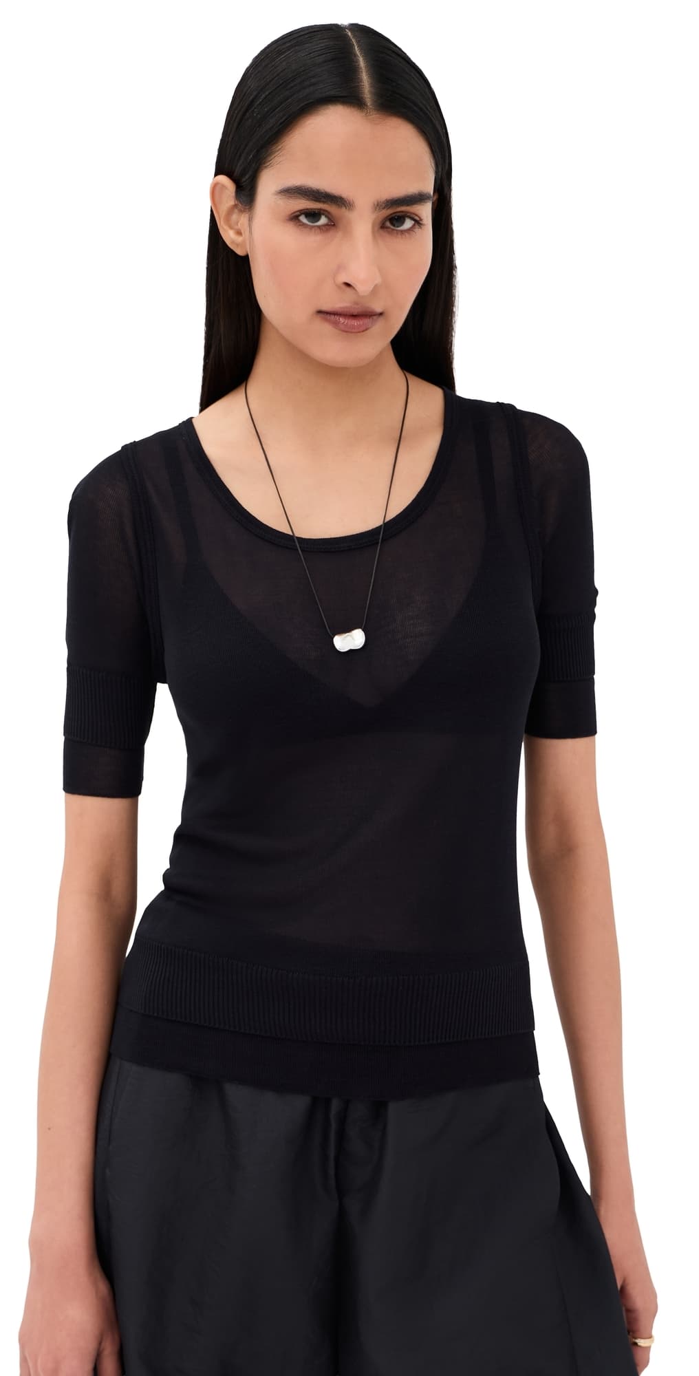Lemaire Seamless Trompe L'Oeil Top Midnight