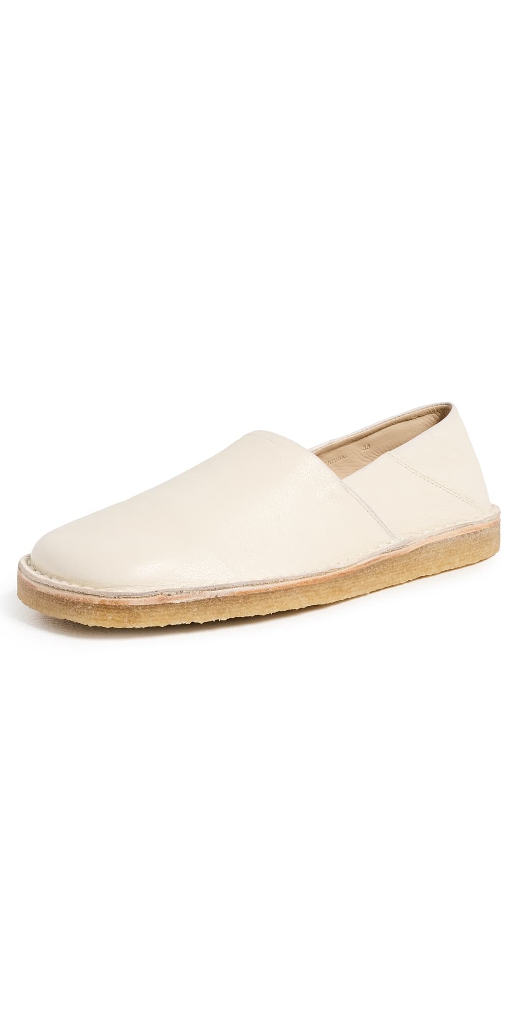 Lemaire Square Slip On Flats White