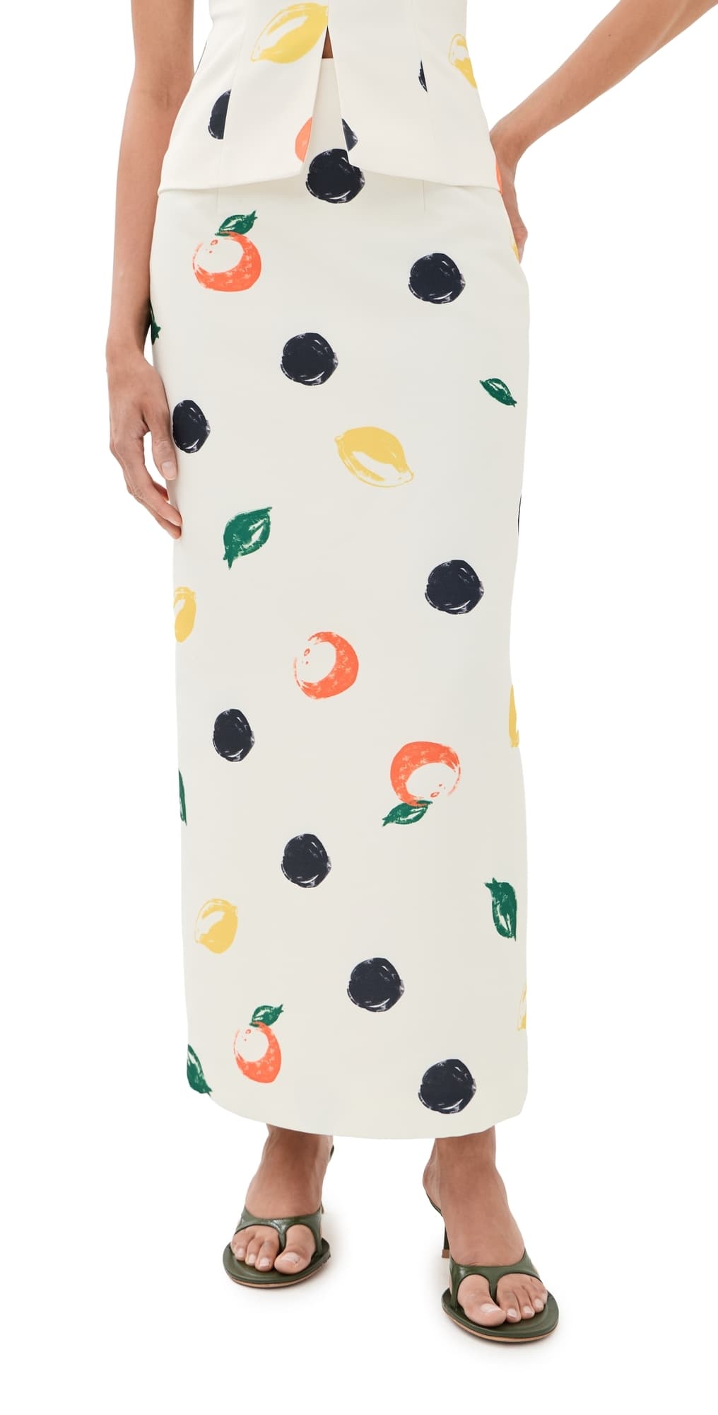 Leo Lin Quinn Maxi Skirt Citrus Spots