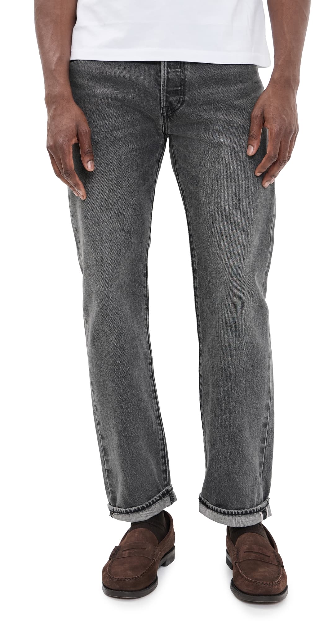 Levi's 501 Relaxed Jeans Black Ash Selvedge