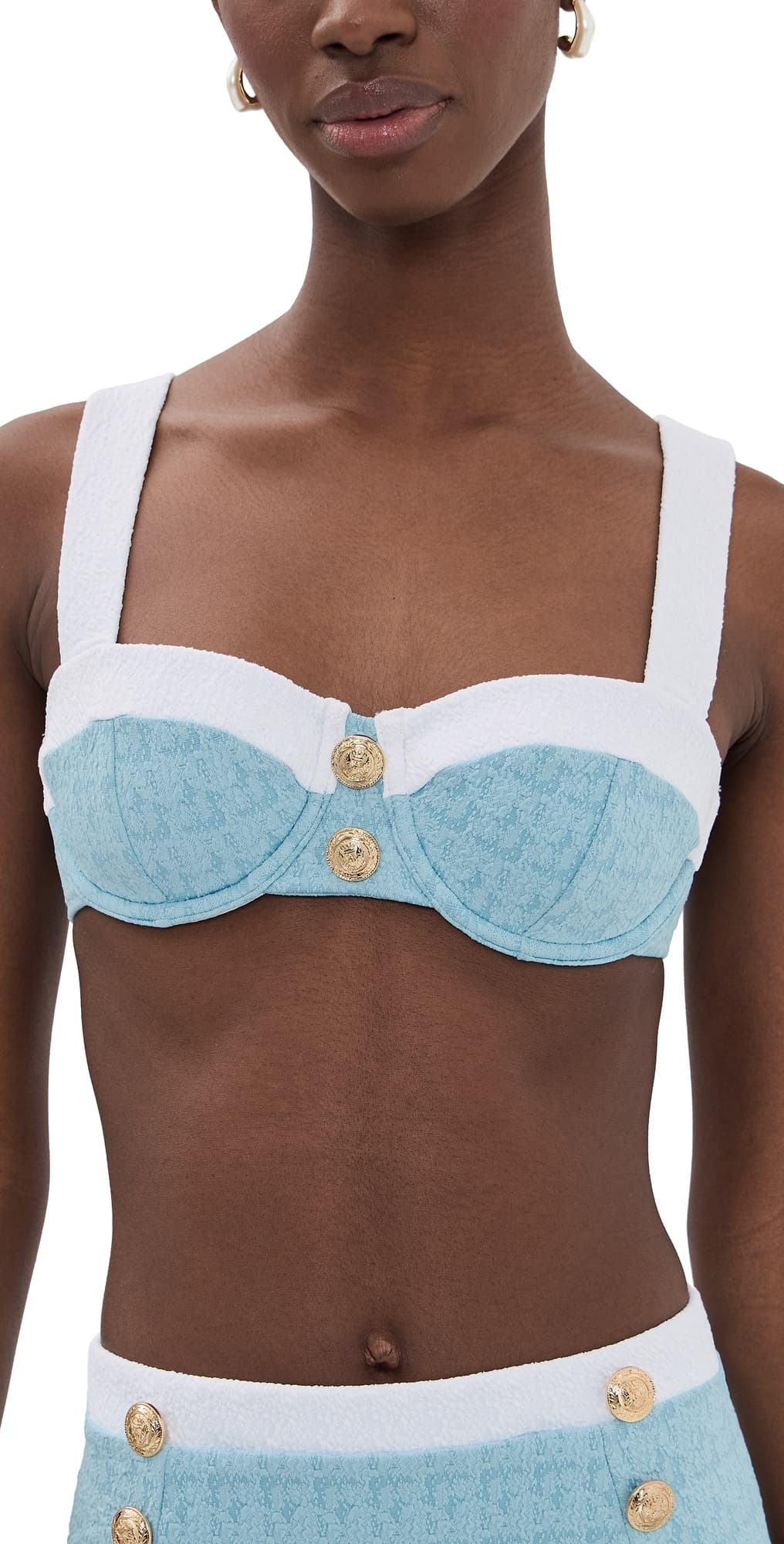 L'AGENCE Alexandria Chic Structured Bikini Top Powder Blue