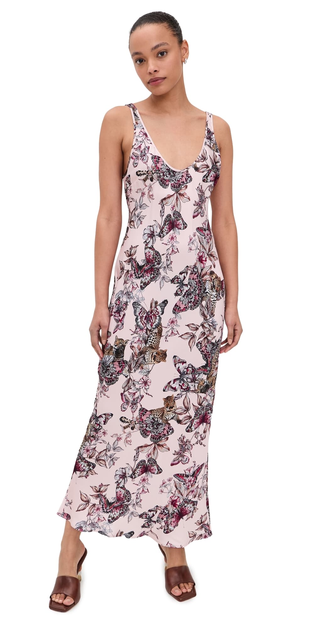 L'AGENCE Akiya Tank Dress Nectar Pink Multi Butterfly