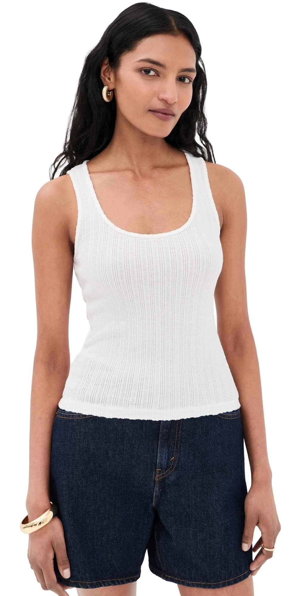 L'AGENCE Adira Scoop Neck Tank Antique White
