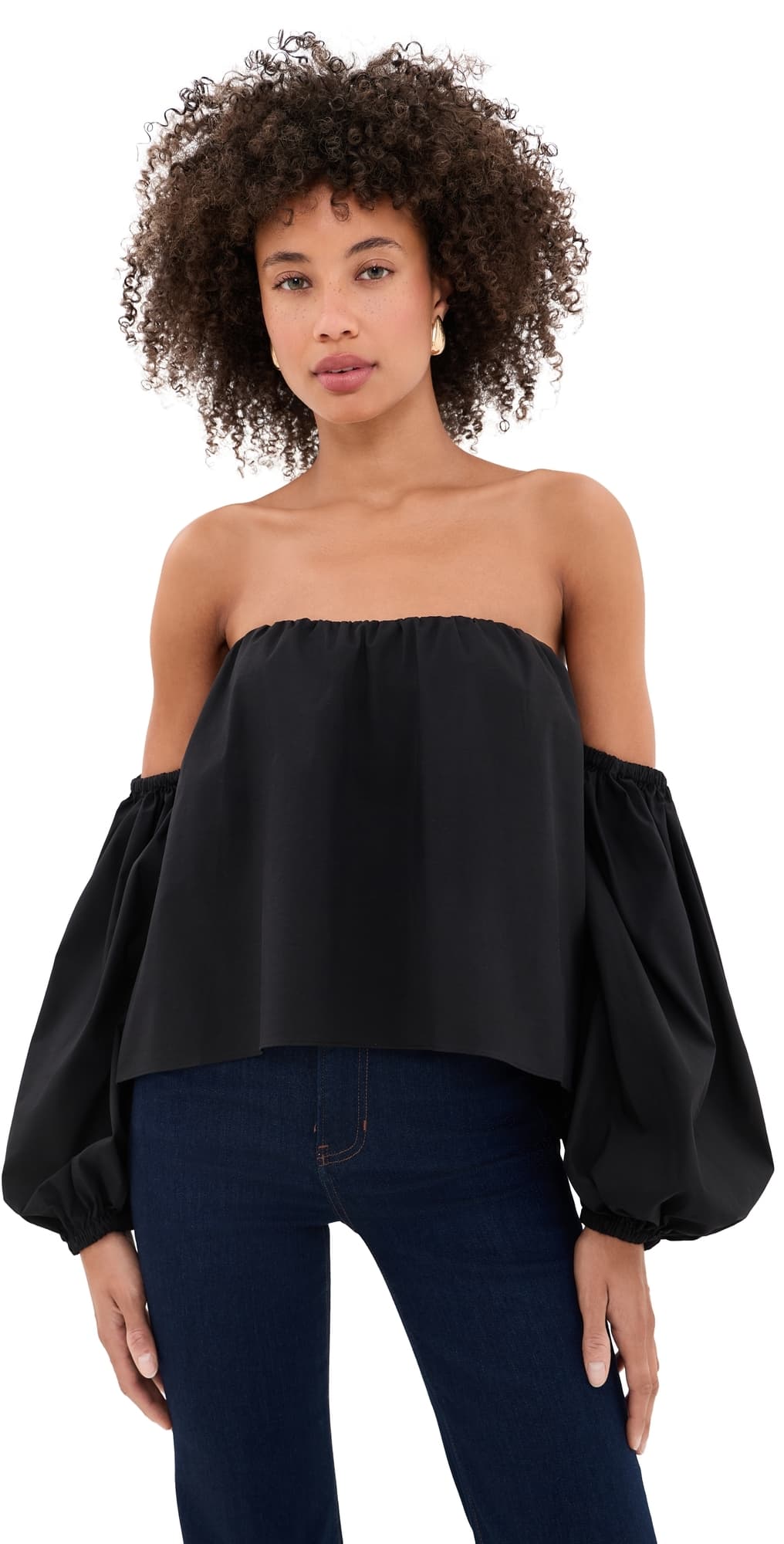 L'AGENCE Sarai Off Shoulder Eternal Bra Top Black
