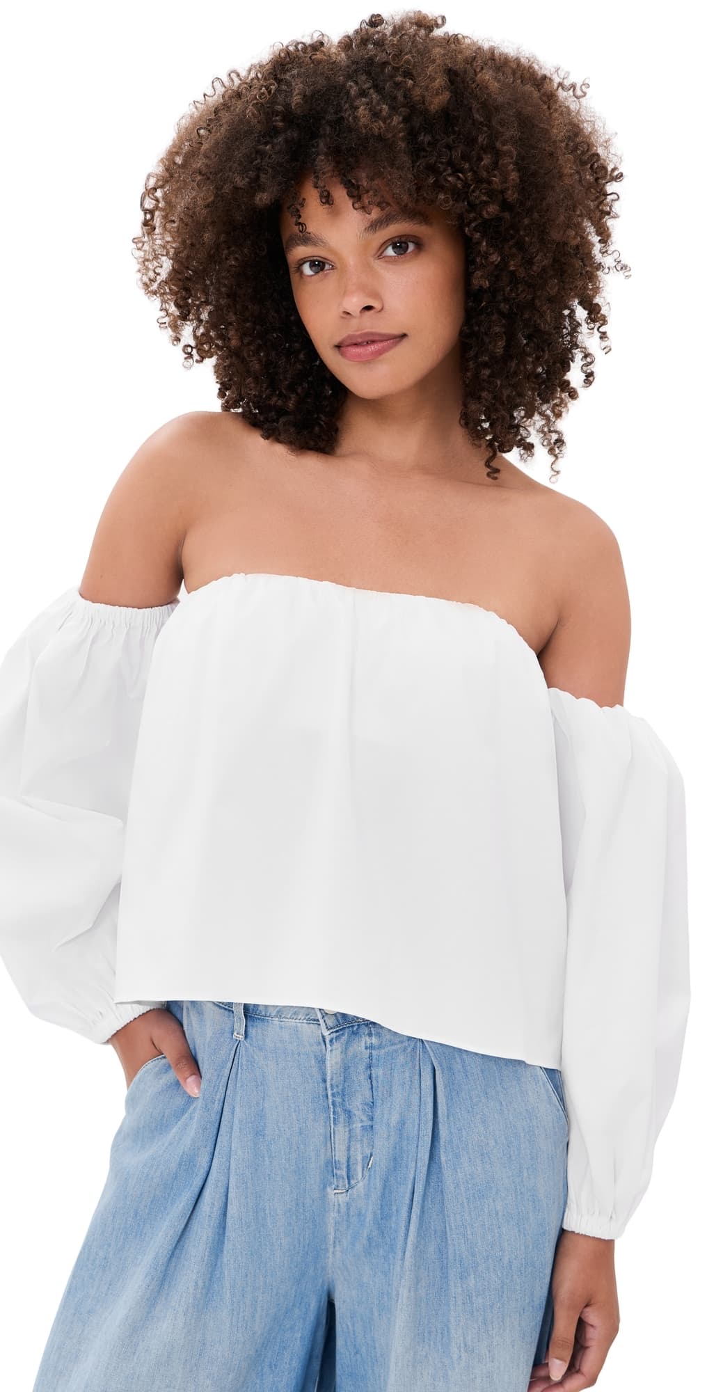 L'AGENCE Sarai Off Shoulder Eternal Bra Top White