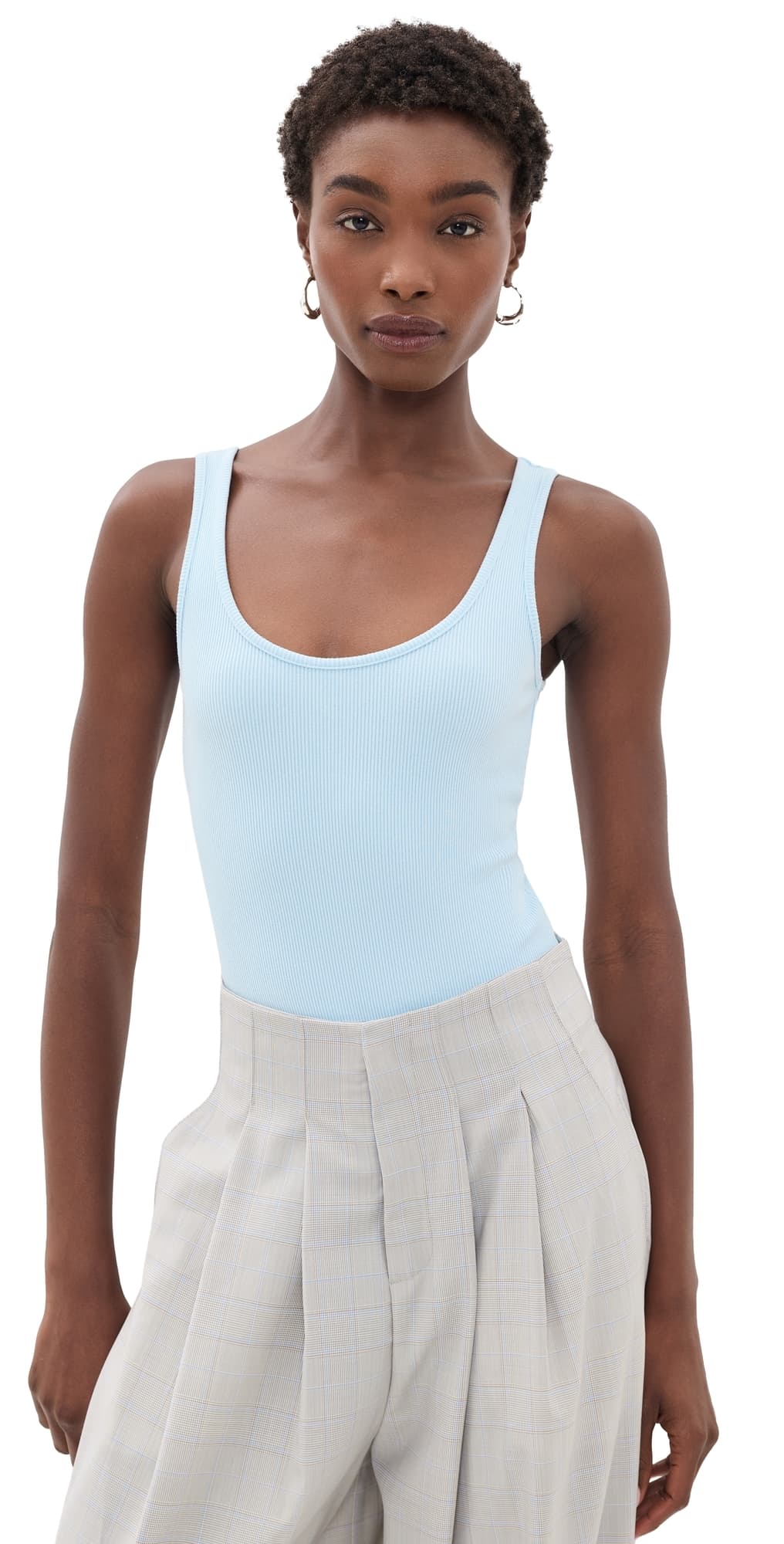 L'AGENCE Nica Scoop Thong Panty Bodysuit Cool Blue