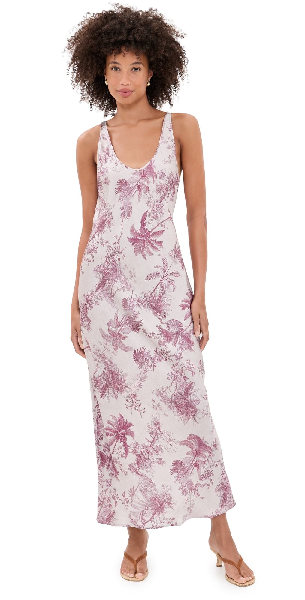 L'AGENCE Akiya Tank Dress Tan Multi Textured Jungle Toil