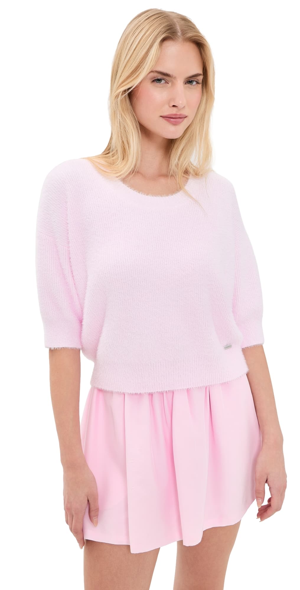 L'AGENCE Guinevere Crop Pullover Lt Malibu Pink