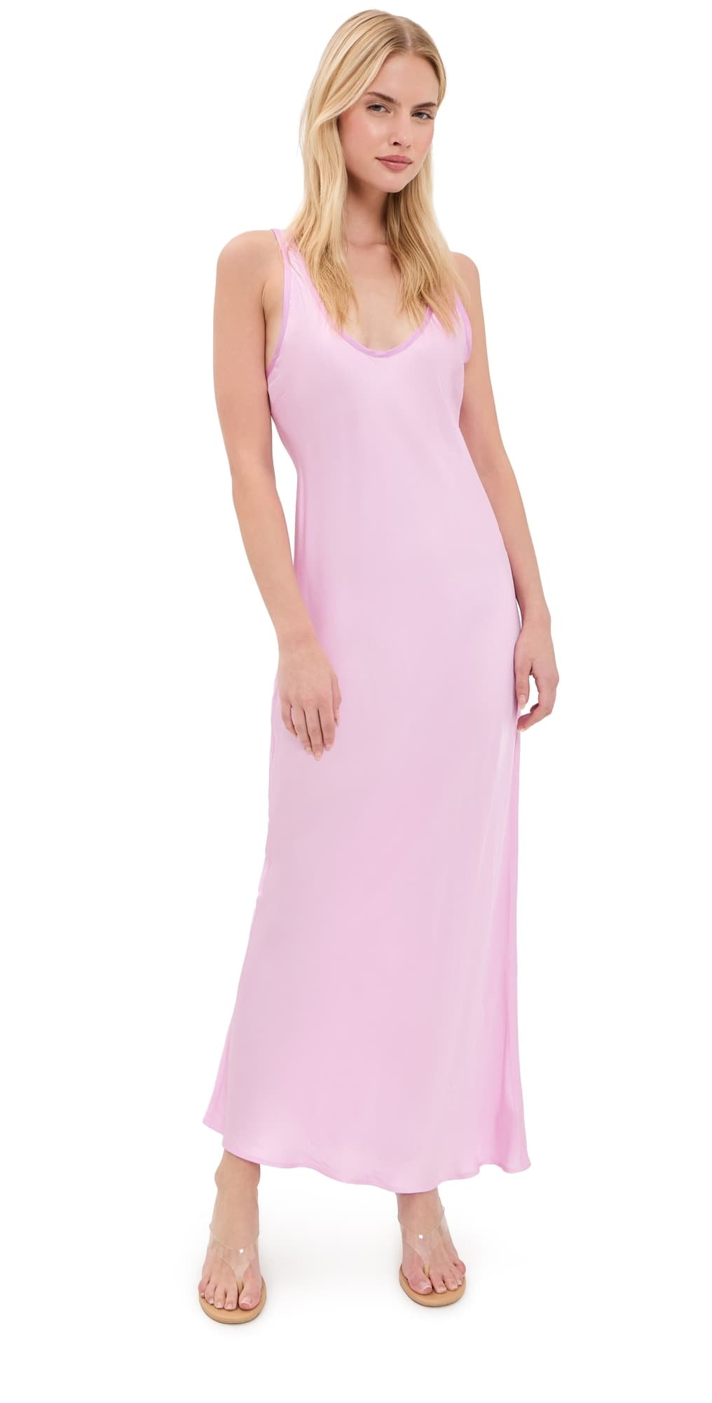 L'AGENCE Akiya Contrast Tank Dress Malibu Pink/Peony